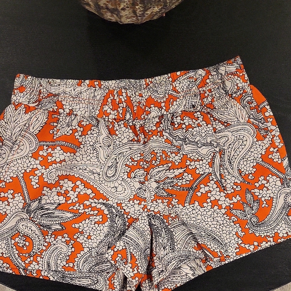 J.CREW Women's Print Shorts Size 4 Orange, white and Black